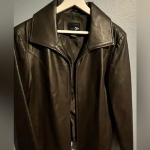 Brown leather jacket large